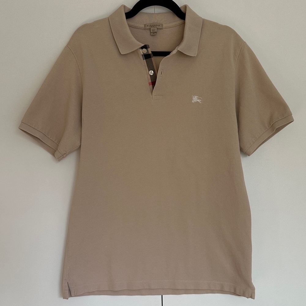 Burberry Tan Polo Shirt men size M